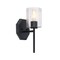 Designers Fountain Haven 7 in. 1-Light Matte Black Wall Sconce Light with Clear Rippled Glass Shade for Bathrooms D309M-WS-MB - alternate 5